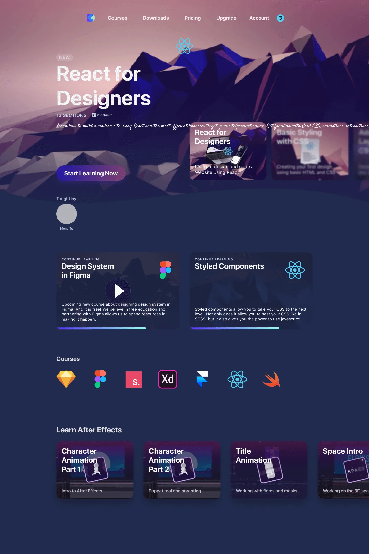 Design+Code Landing Pages screen