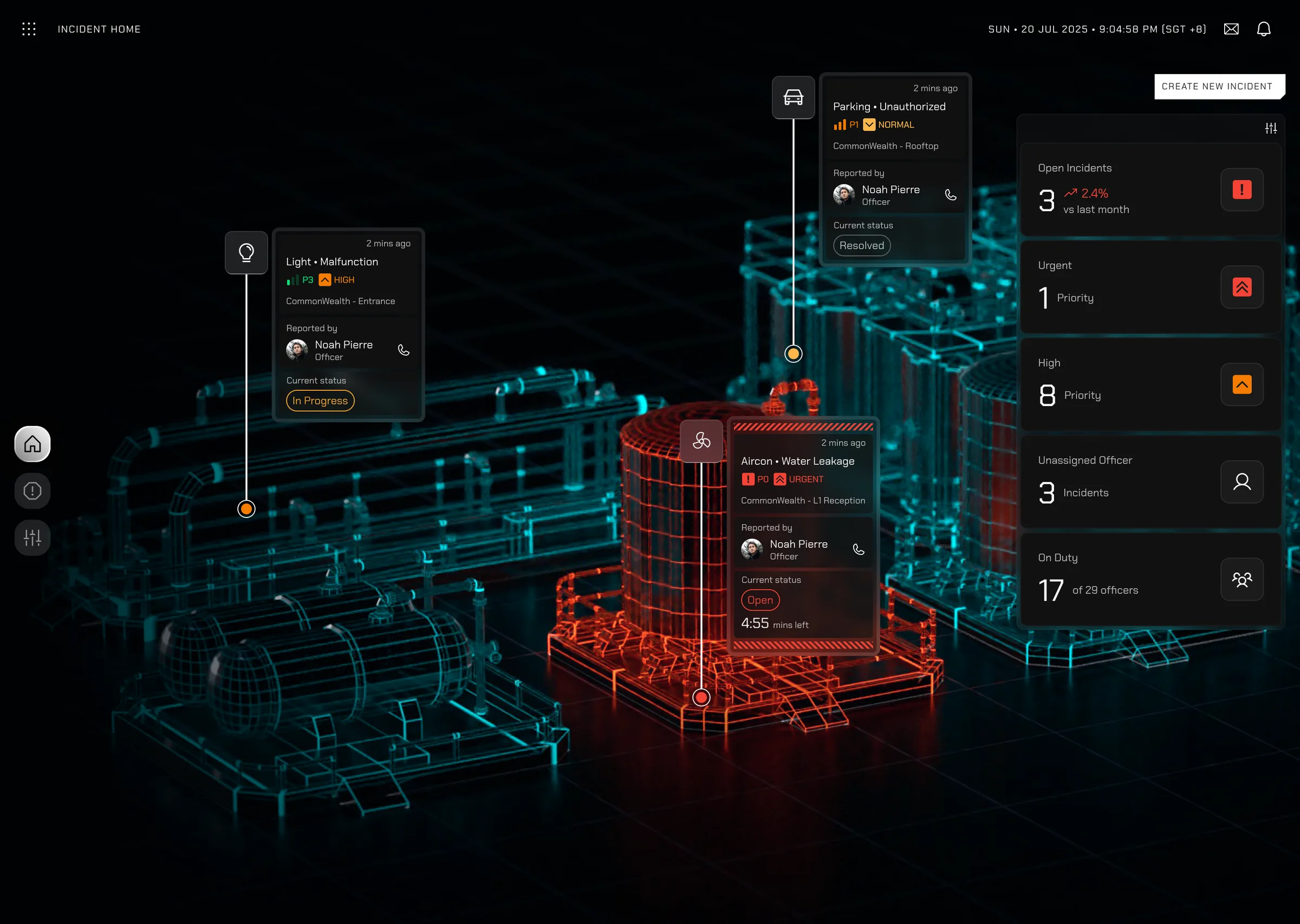 Enterprise Resource Planning Dashboard screen