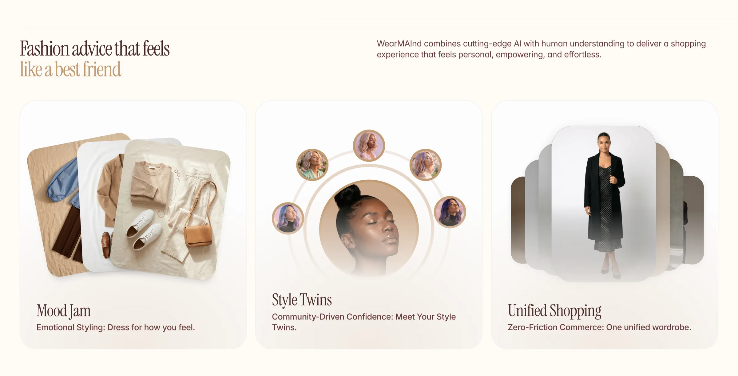 Fashion + AI Landing Page screen