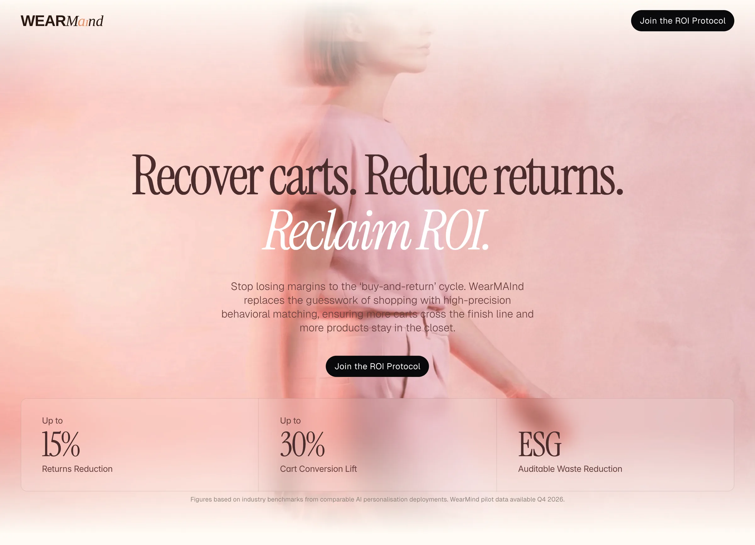 Fashion + AI Landing Page screen